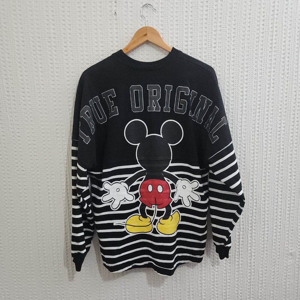 Disney Mickey Mouse Spirit Jersey Black White Striped True Original Size Medium